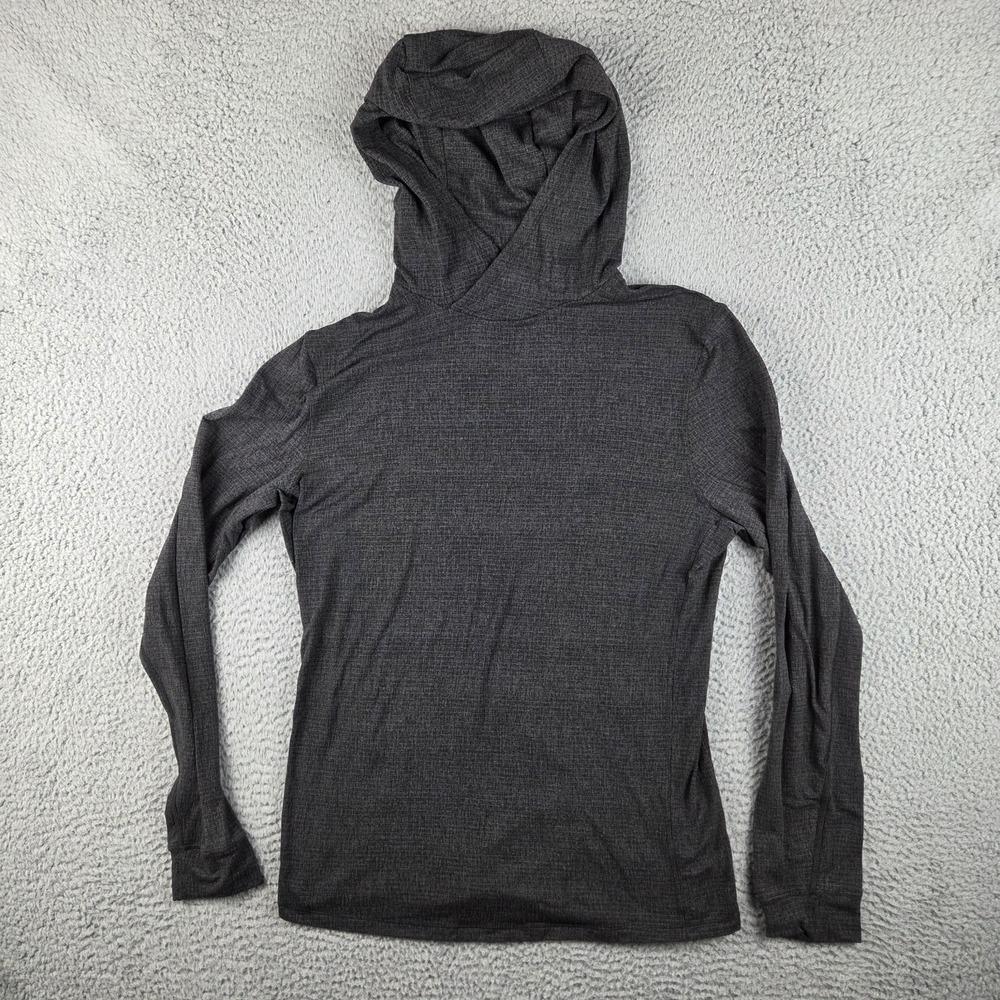 Lululemon Hoodie Mens Small Gray Lightweight Striped Pullover Long Sleeve Top
